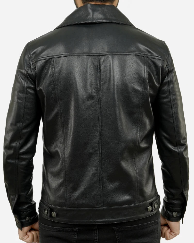Trucker Leather biker Jacket