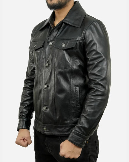 Trucker Motorcyle Leather Jacket