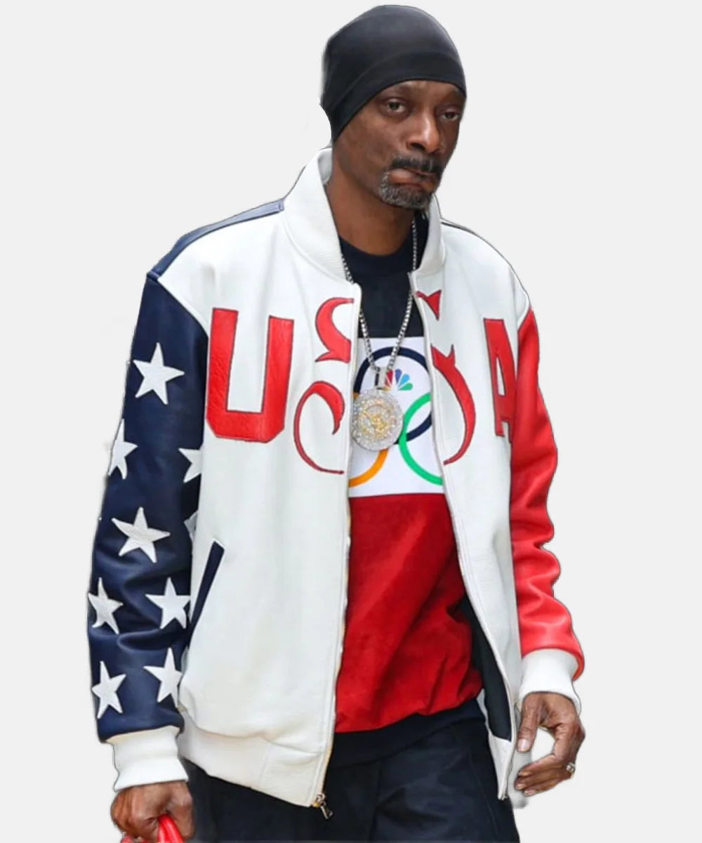 U.S.Olympic2024TeamUSASnoopDoggLeatherJacketForSale