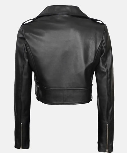 UEFAEURO2024CristianoRonaldoGeorginaRodriguezBlackLeatherCroppedJacketSale