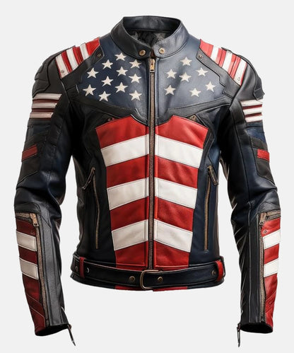 UltimateAmericanFlagBikerJacket