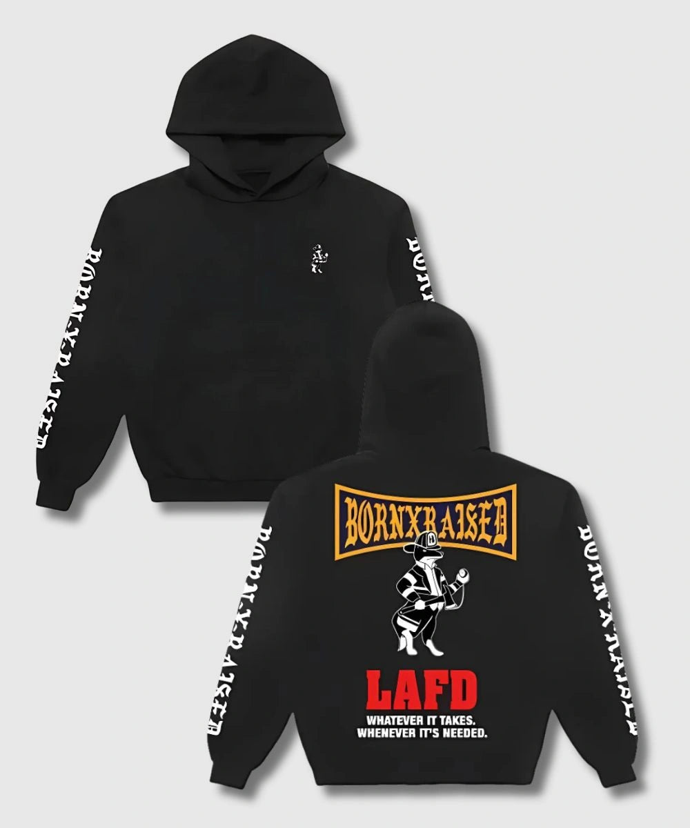 Unisex Born X Raised Lafd Snooty Hoodie Black