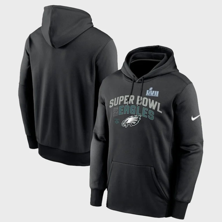 UnisexEaglesSuperBowlBlackPulloverHoodie