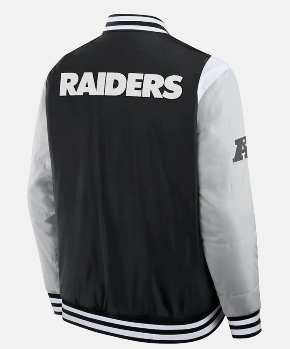 UnisexLasVegasRaidersElementsEliteFull-SnapBomberJacket