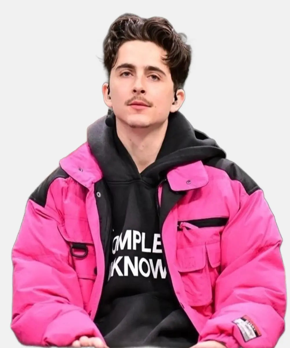 UnisexTimotheeChalametPufferJacketPinkForSale