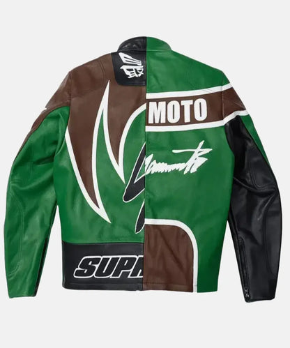 VansonSupremeYohjiYamamotoGreenLeatherCafeRacerJacket