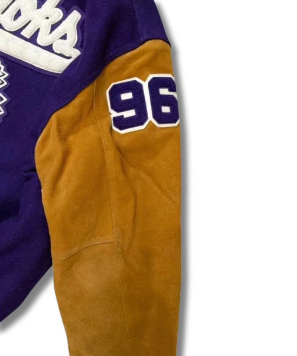 Vintage Collinsville High School 1996 Kahoks Letterman Jacket Purple & Brown