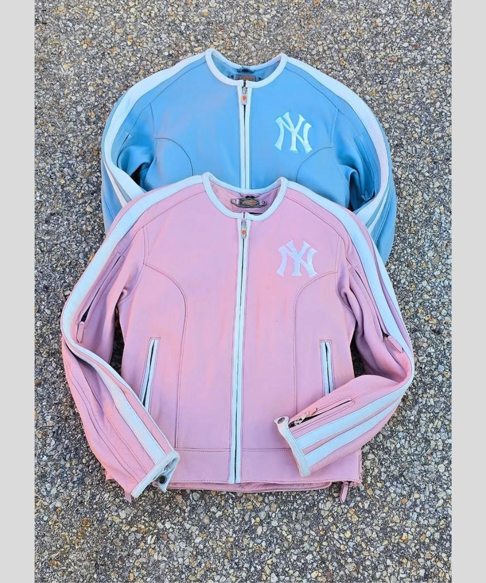 Vintage Igalaseries Cropped Biker x NY Leather Bomber Jacket