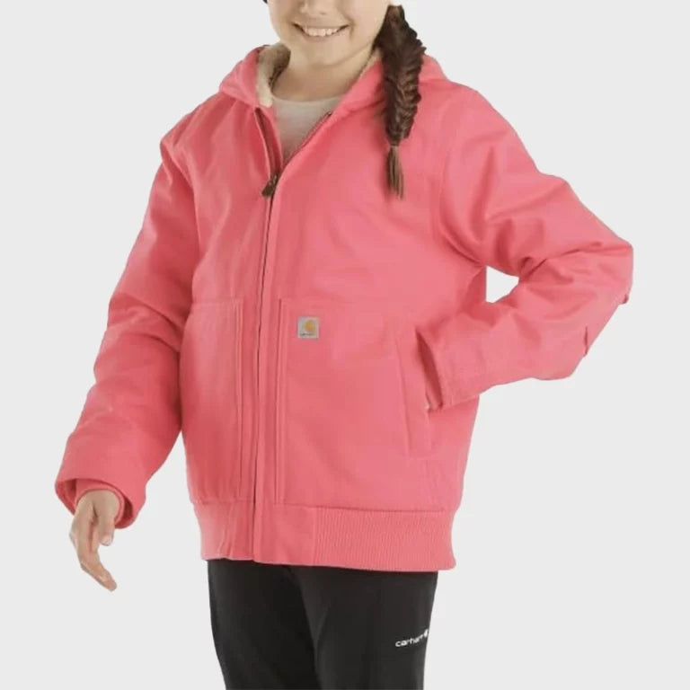 WomenPinkCarharttSherpaLinedHoodedActiveJacket