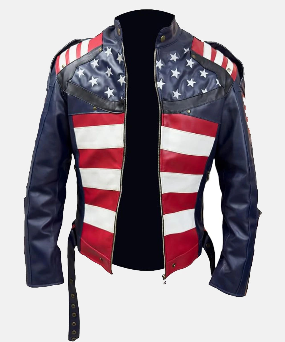 WomenUSFlagLeatherJacket