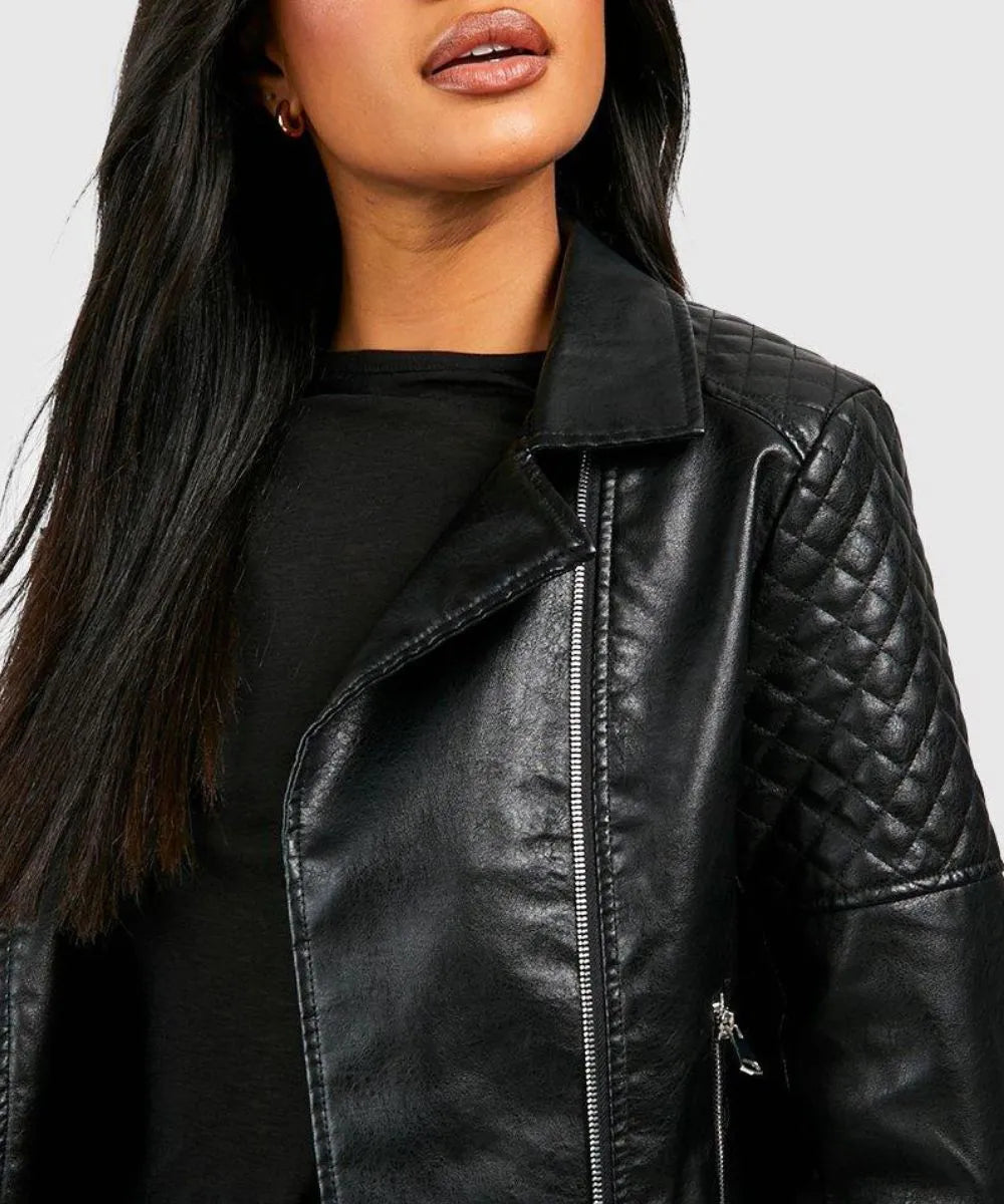 Women Black motorcycle Jacket