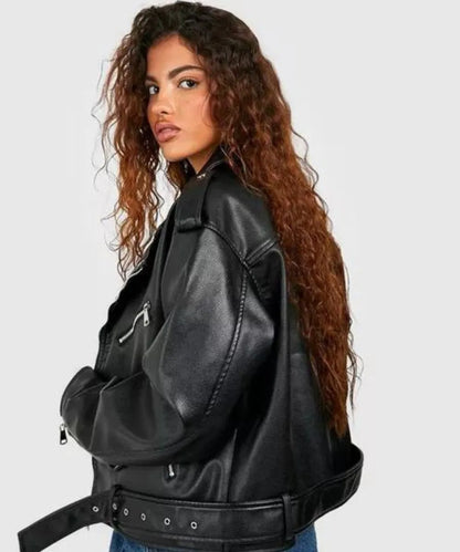 Women Oversized Biker Jacket