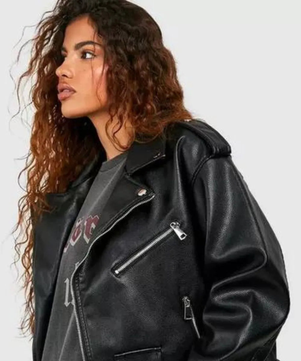 Oversized motorcycle jacket shop