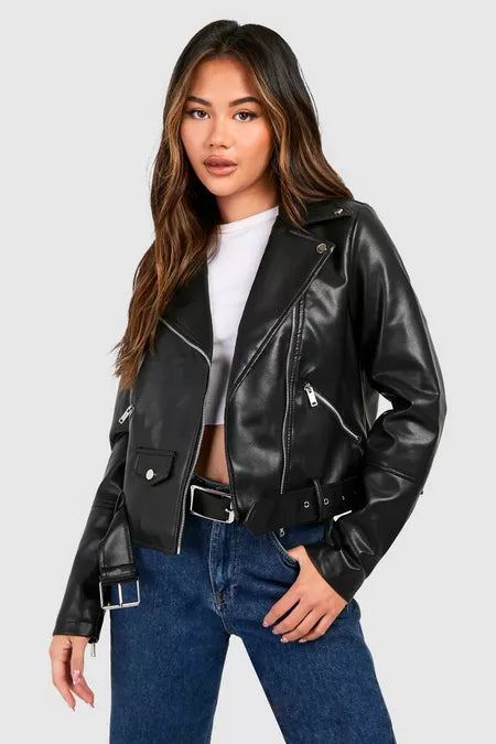 Women biker Leather Jacket