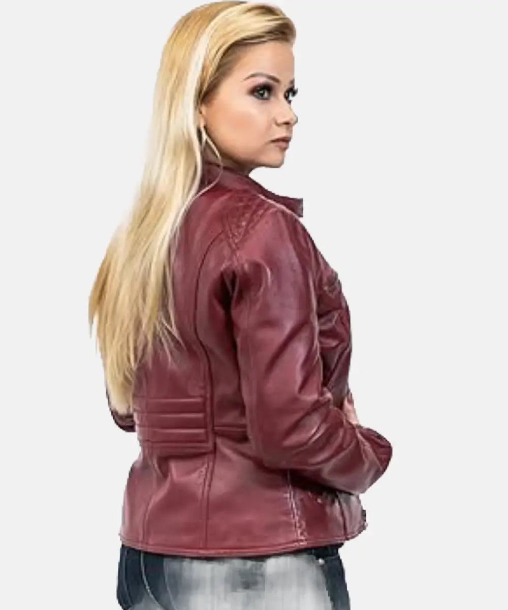  Women_sDarkRedBikerJacket