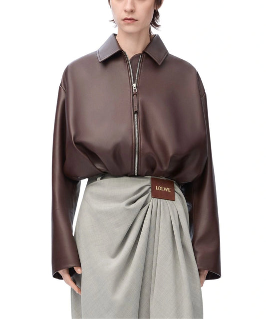 Women's Loewe Draped Leather Jacket