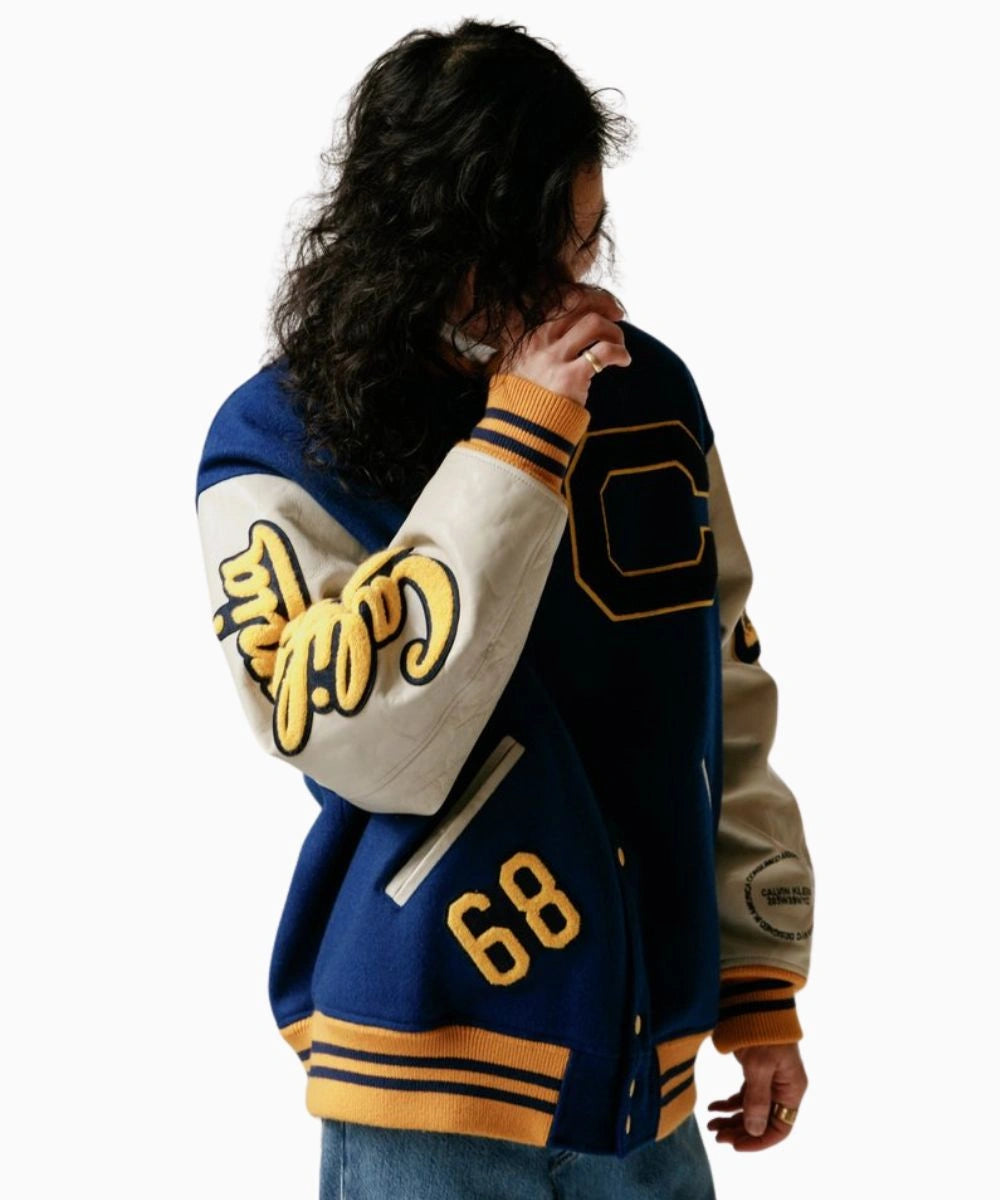 Women's Calvin Klein 205W39NYCUC Berkeley Varsity Bomber Jacket Blue/White 