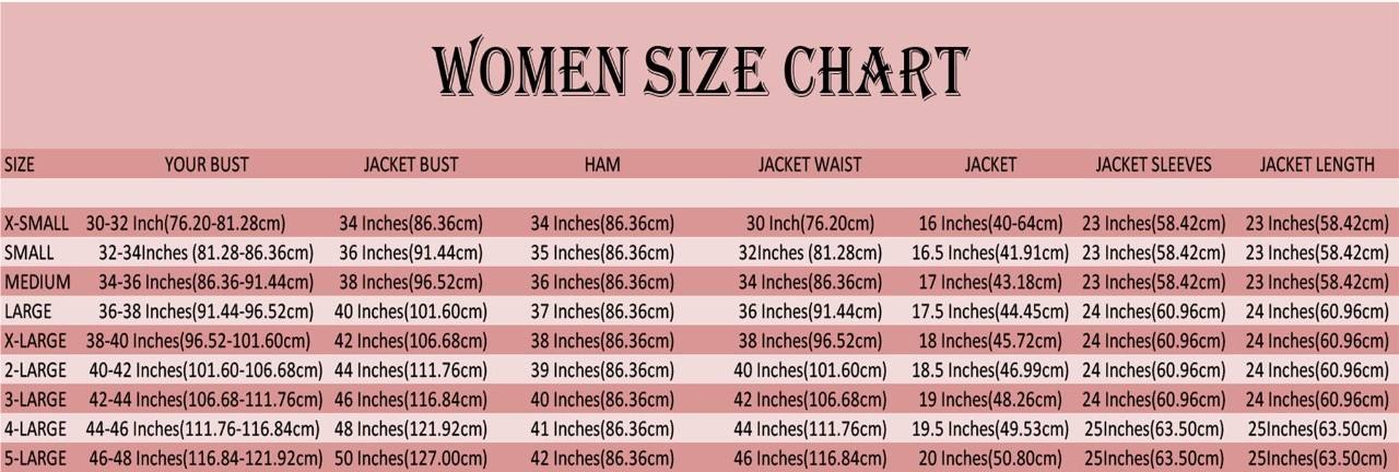 SIZE CHART