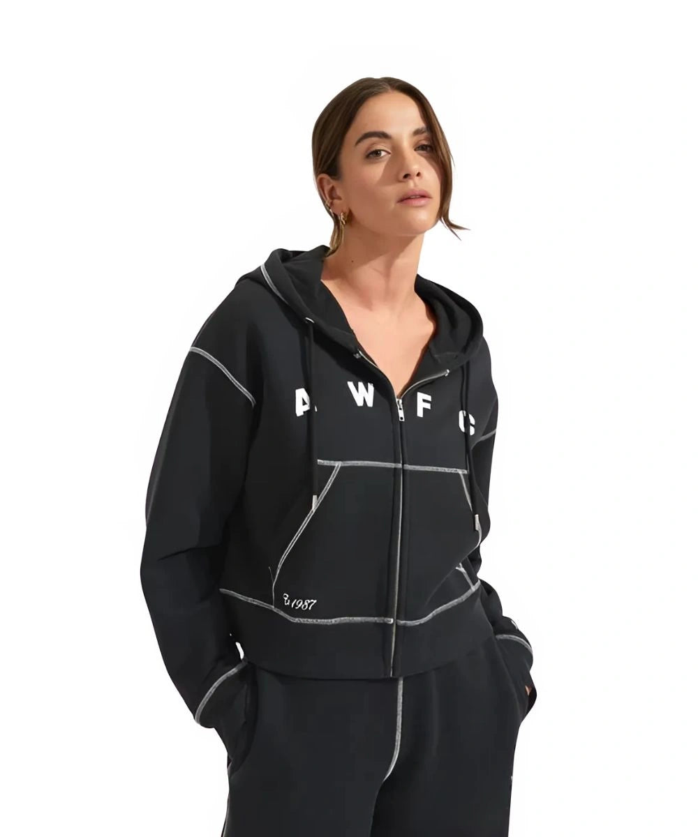 Womens Arsenal AWFC Zip Hoodie Black