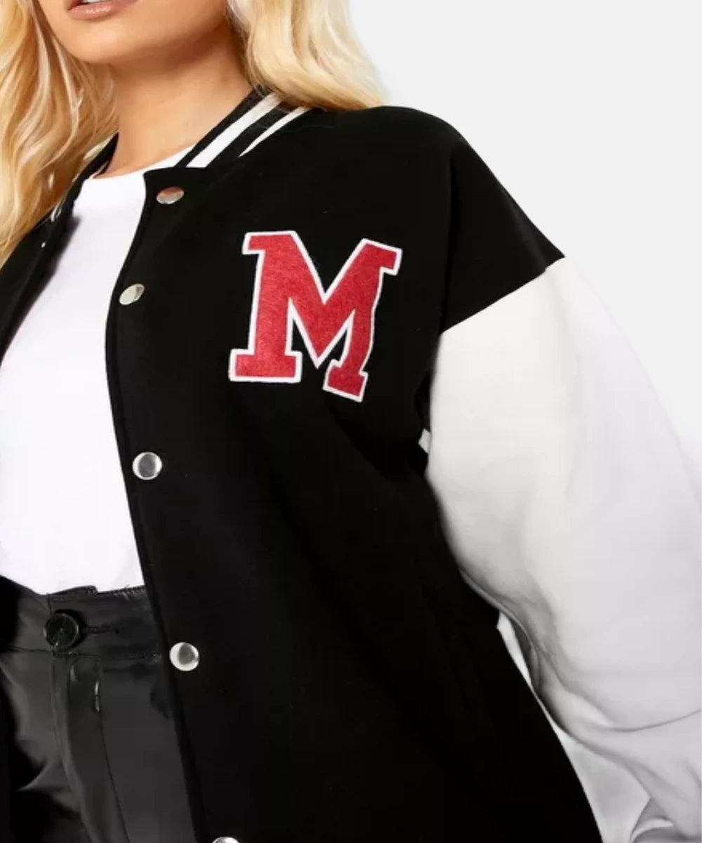 WomensColorBlockVarsityBomberJacket