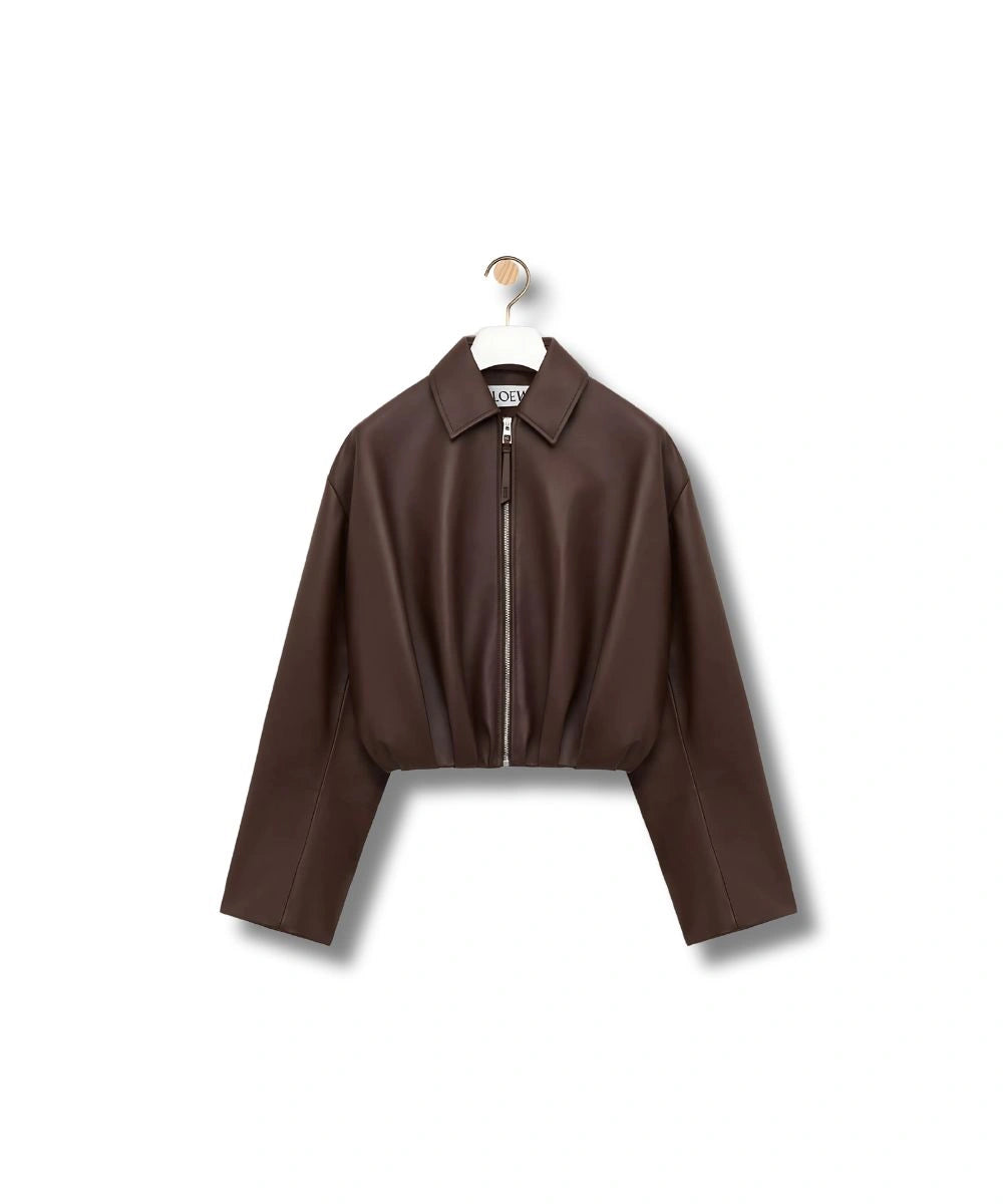 Womens Draped Loewe Leather Jacket