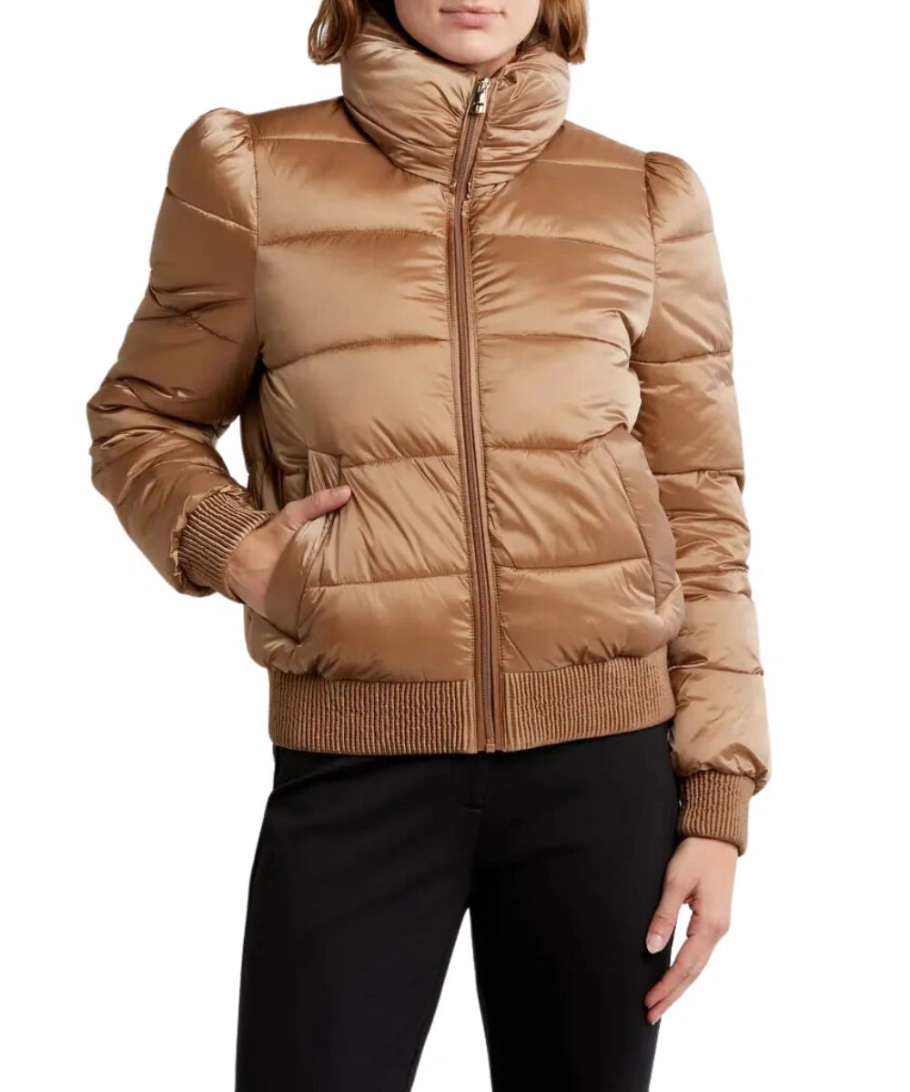 Womens Tahari Cole Quilted Puffer Jacket Golden