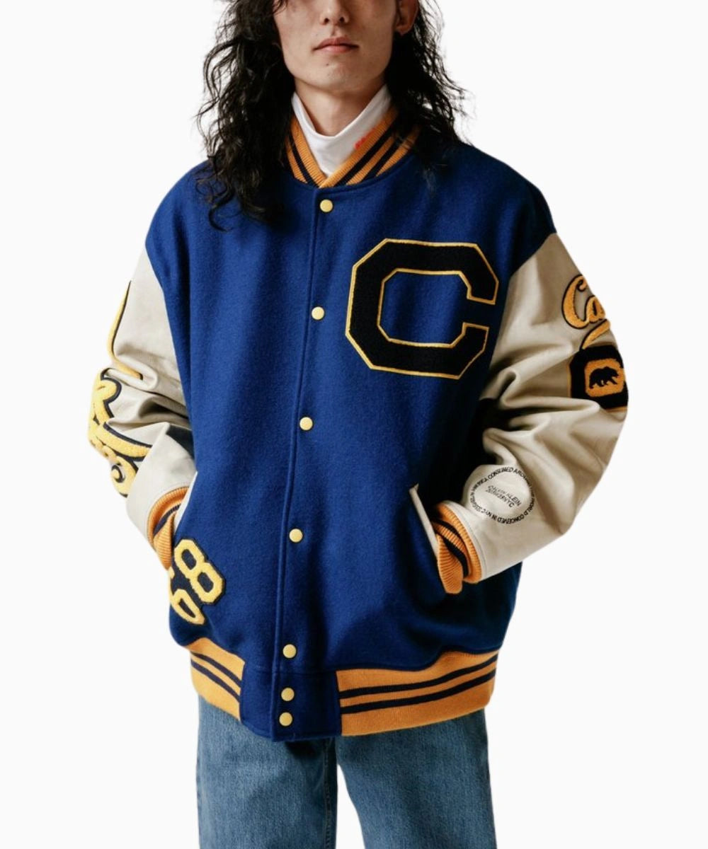 Womens Calvin Klein 205W39NYCUC Berkeley Bomber Varsity Jacket Blue/White