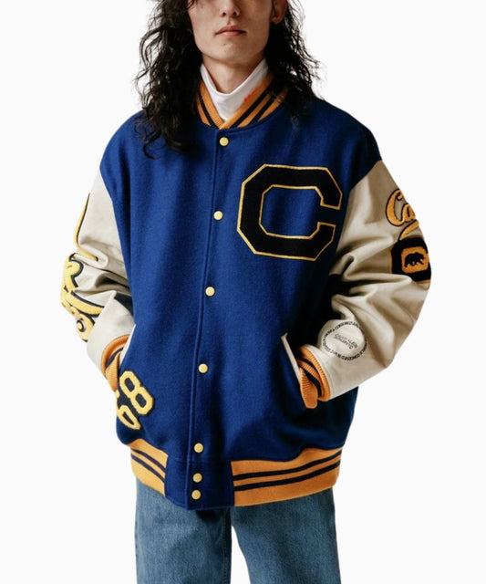 Womens Calvin Klein 205W39NYCUC Berkeley Bomber Varsity Jacket Blue/White