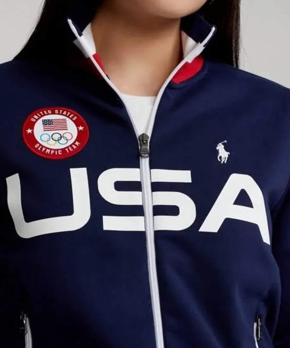 WomnUnitedStateOlympicParis2024TeamUSABlueTrackJacket