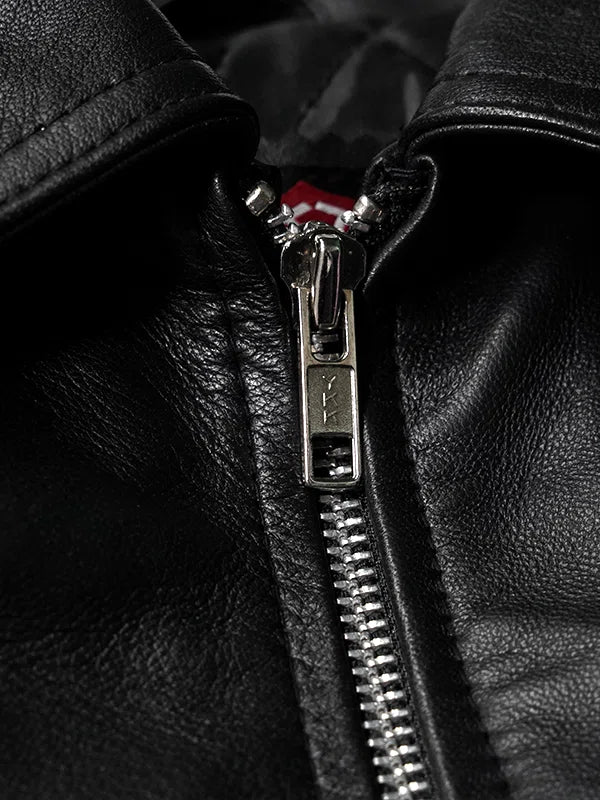 bow leather jacket