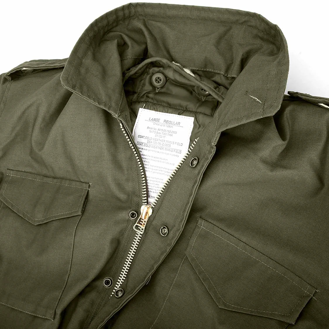 collar and-zip-on-green-m65-olive-green-field-coat