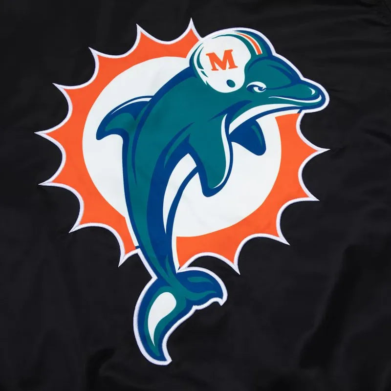 miami dolphins bomber black jacket