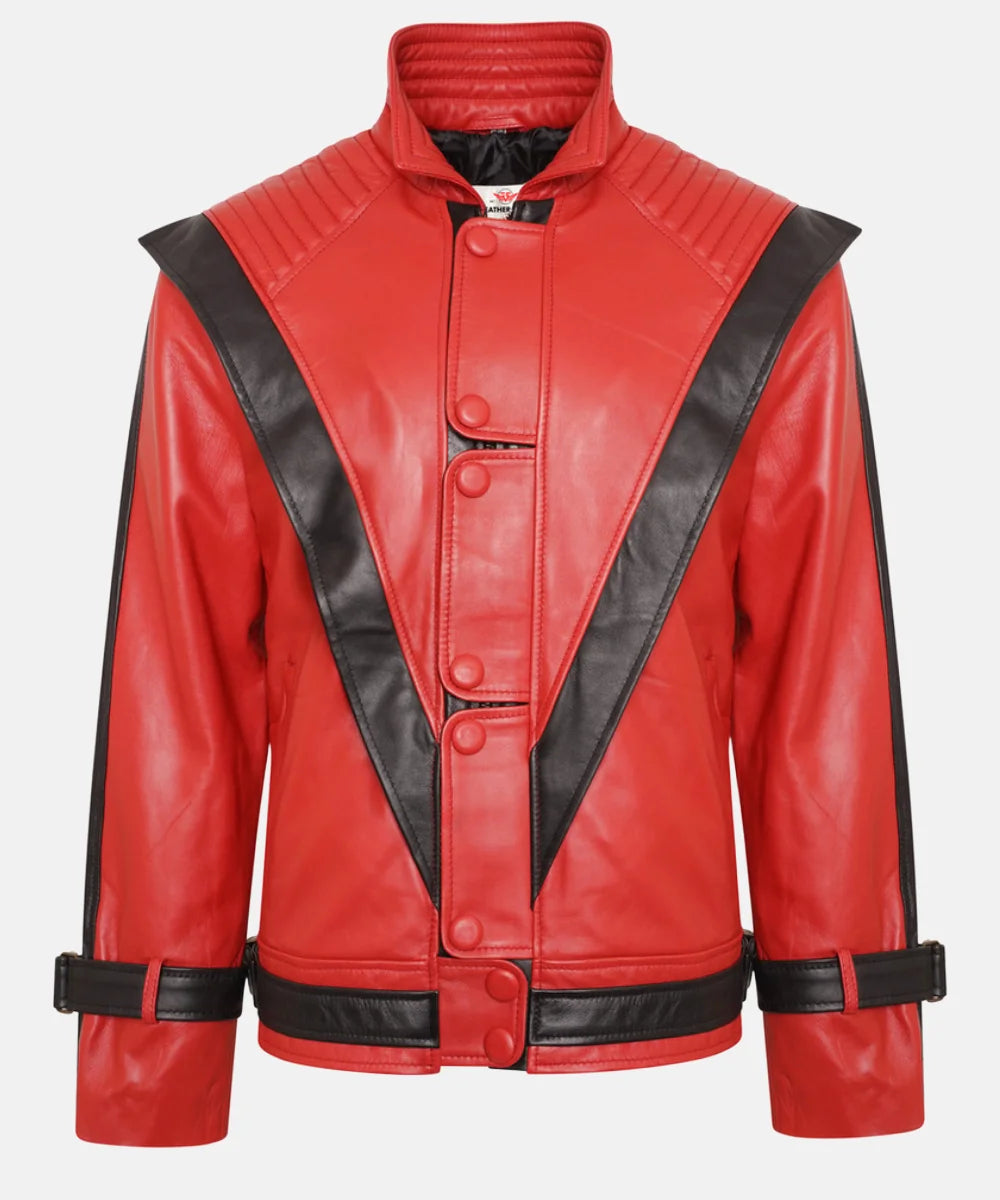 michaelJacksonRedLeatherjacket