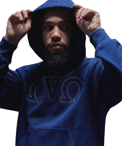 octobers very own Omega Contrast Stitch Blue Hoodie