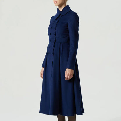 womens 1971s blue wool coat