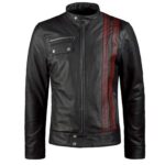 black leather jacket