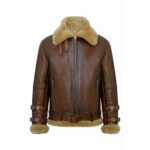 Brown Shearling Genuine Leather Jacket