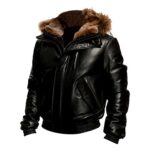 Leather fur jacket