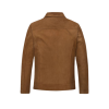 Men Brown Suede Shirt Collar Front Zipper Jacket