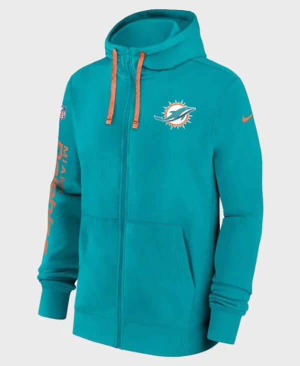 2024NFLMiamiDolphinsBlueSidelineClubHoodie