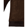 Men Dark Brown Suede Simple Zipper Jacket