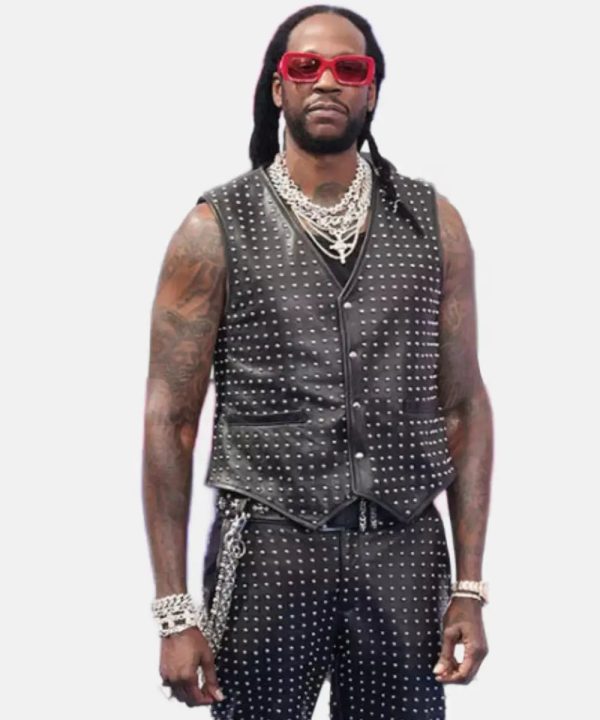 2 Chainz Bet Awards 2024 Black Leather Vest For Sale