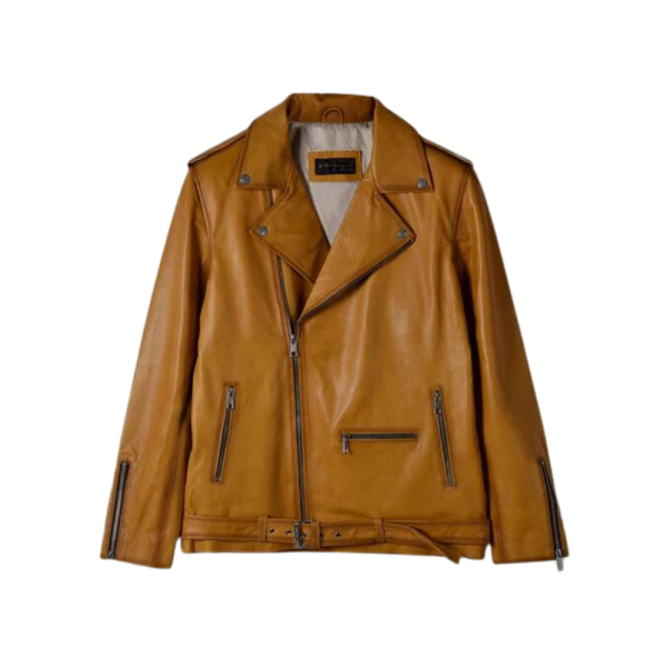 Brown Caramel Biker Leather Jacket