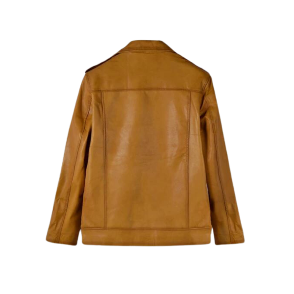 Caramel Biker Leather Brown Jacket