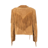 Women Brown Fringe Stylish Leather Jacket
