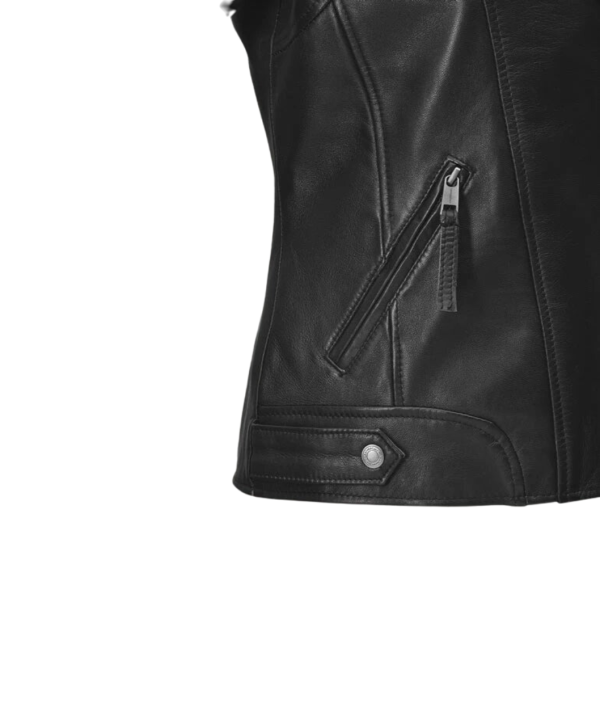 Black Checker Board Leather Motorcycle Jacket