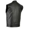 Women Black Leather Vest Biker Style