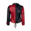 Unisex Red & Black Halloween Ponited Leather Jacket