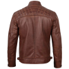 Men Brown Leather Cafe Racer Jacket