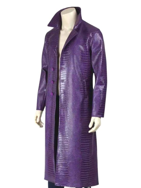 Halloween Purple Trench Leather Coat